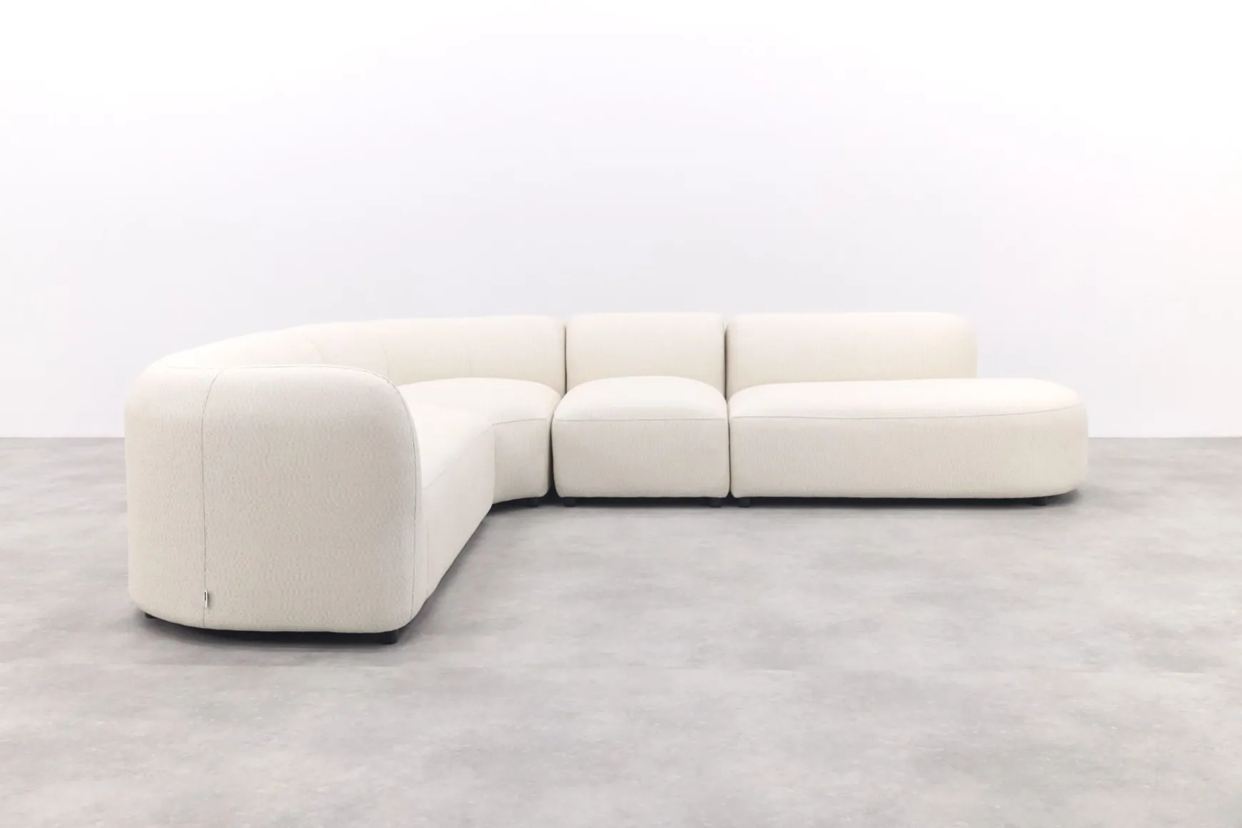 Madeira ronde hoekbank links + tussenelement - Naturel Sunbrella