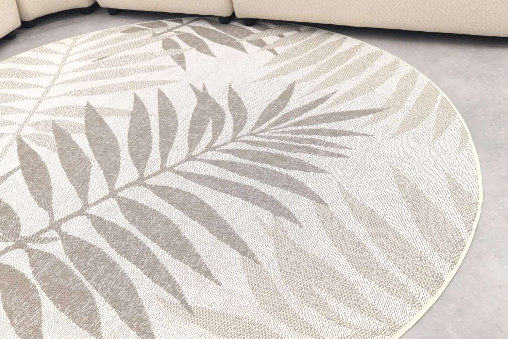 Madeira ronde hoekbank links + tussenelement - Naturel Sunbrella