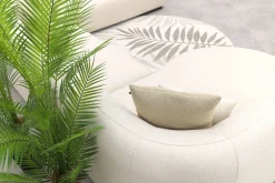 Madeira ronde u-vorm hoekbank + chaise longue rechts - Naturel Sunbrella