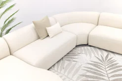 Madeira ronde u-vorm hoekbank + chaise longue rechts - Naturel Sunbrella
