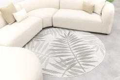 Madeira ronde u-vorm hoekbank + chaise longue rechts - Naturel Sunbrella