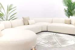 Madeira ronde u-vorm hoekbank + chaise longue rechts - Naturel Sunbrella