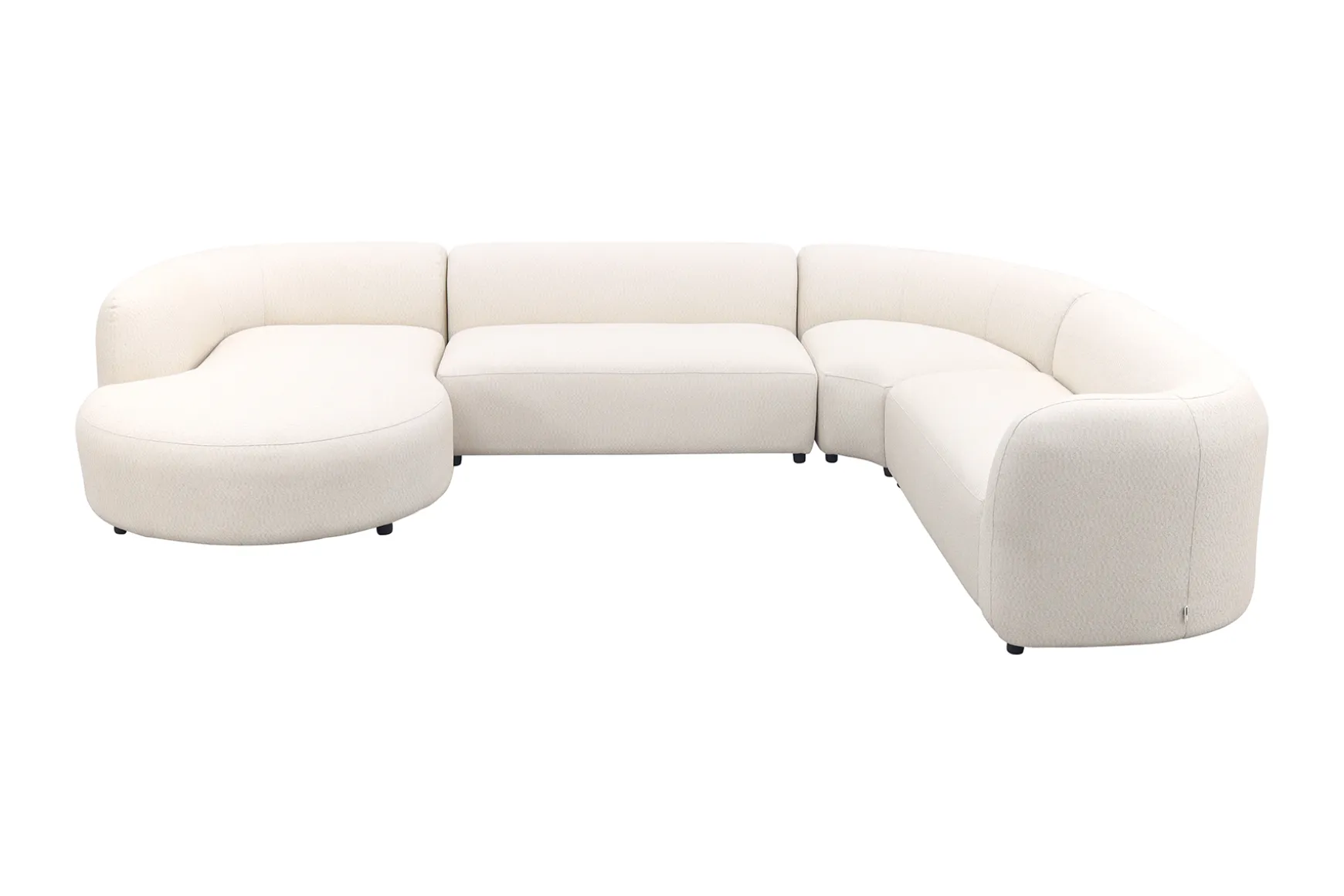 Madeira ronde u-vorm hoekbank + chaise longue rechts - Naturel Sunbrella