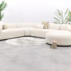 Madeira ronde u-vorm hoekbank + chaise longue links - Naturel Sunbrella