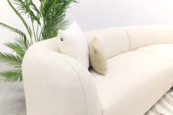 Madeira ronde u-vorm hoekbank + chaise longue links - Naturel Sunbrella