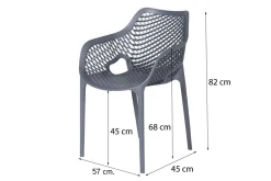 Madino Air stapelbare tuinstoel - Grijs