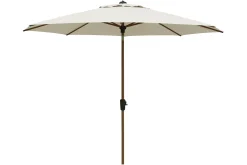 Madison Lissabon teak/champagne stokparasol Ø300 cm. - Olefin parasoldoek