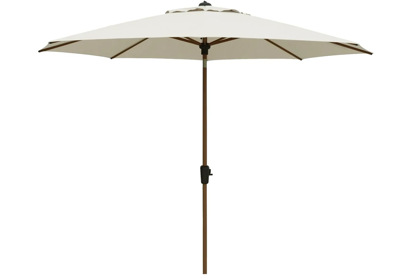 Madison Lissabon teak/champagne stokparasol Ø300 cm. - Olefin parasoldoek