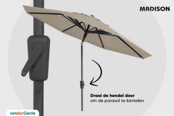 Madison Paros 2 luxe stokparasol - 300 cm. - Taupe