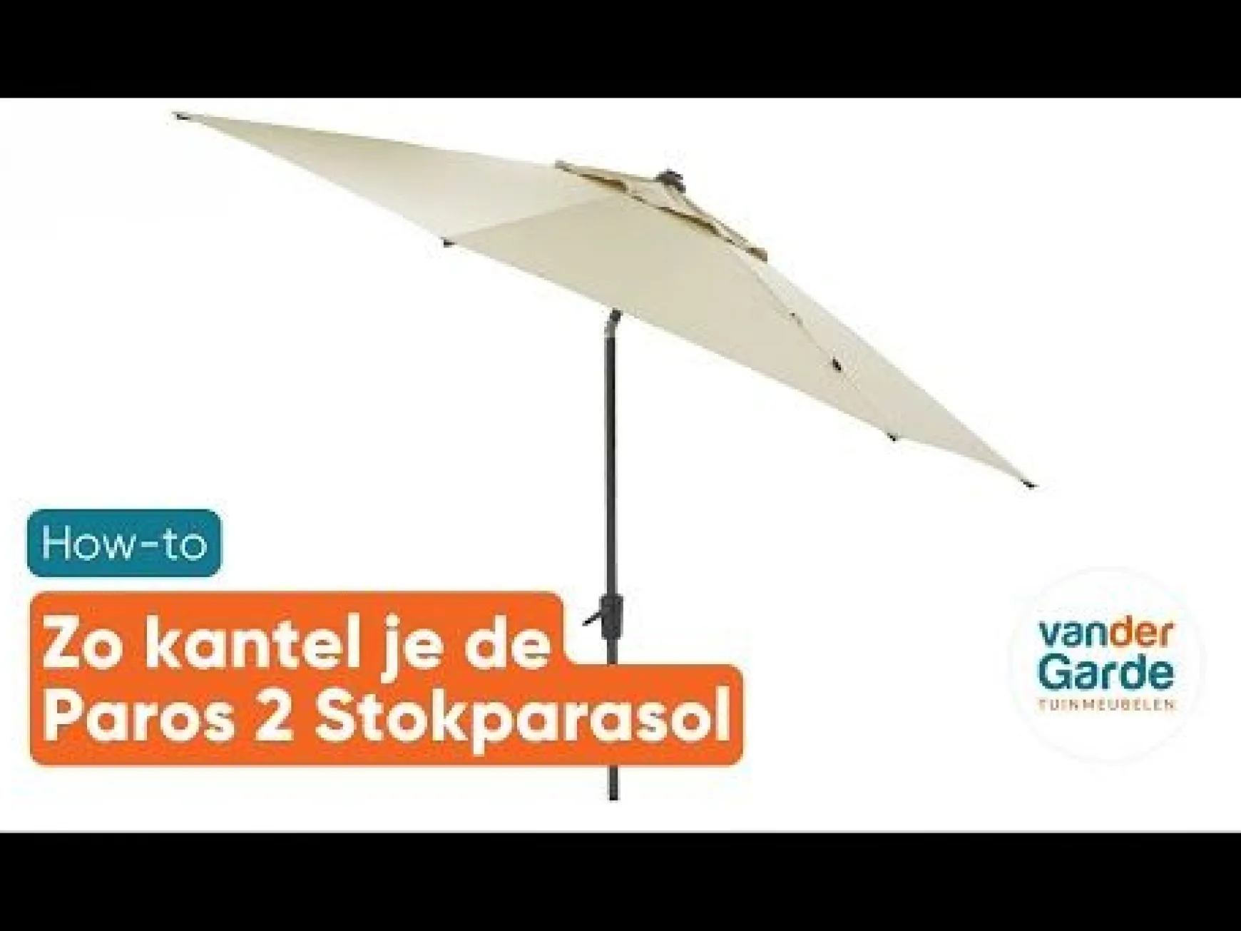 Madison Paros 2 luxe stokparasol - 300 cm. - Ecru