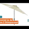 Madison Paros 2 luxe stokparasol - 300 cm. - Safier Blue OP=OP