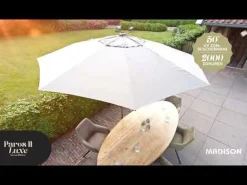 Madison Paros 2 luxe stokparasol - 300 cm. - Safier Blue OP=OP