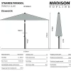 Madison Paros 2 luxe stokparasol - 300 cm. - Terra