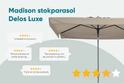 Madison stokparasol Delos Luxe Grey 200x300 cm.