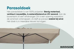 Madison stokparasol Delos luxe Taupe 200x300 cm.