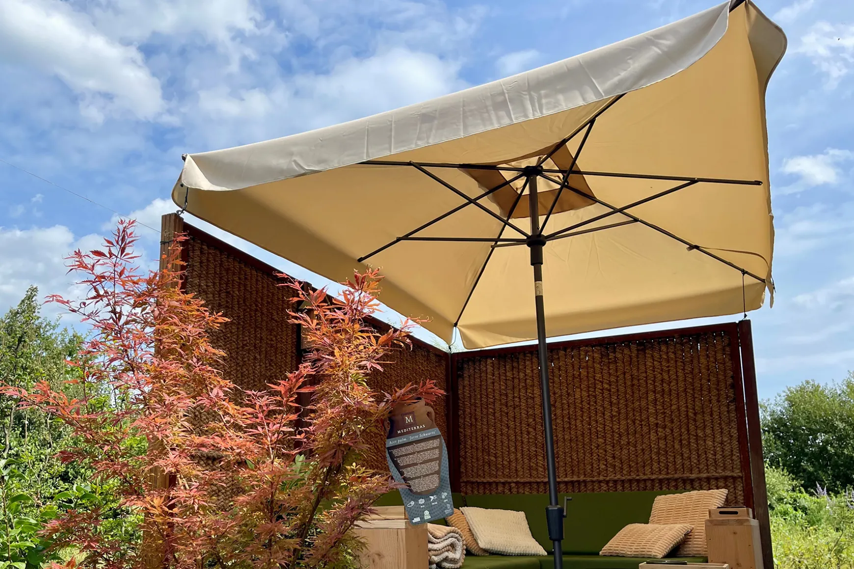 Madison stokparasol Delos luxe Ecru 200x300 cm.
