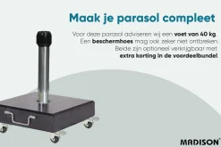 Madison stokparasol Flores luxe grey 300 cm.