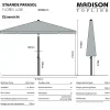 Madison stokparasol Flores luxe ecru 300 cm.