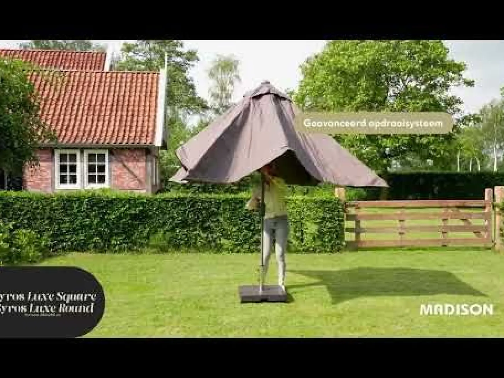 Madison stokparasol Syros luxe grey 350 cm.