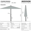 Madison stokparasol Syros luxe grey 280x280 cm.