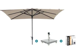 Madison Syros Luxe stokparasol 280x280 cm. - Ecru met Sevilla voet en hoes