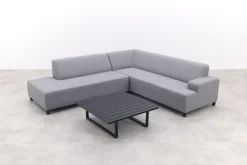 Malaga/Cuba - hoekbank loungeset chaise longue - Lichtgrijs