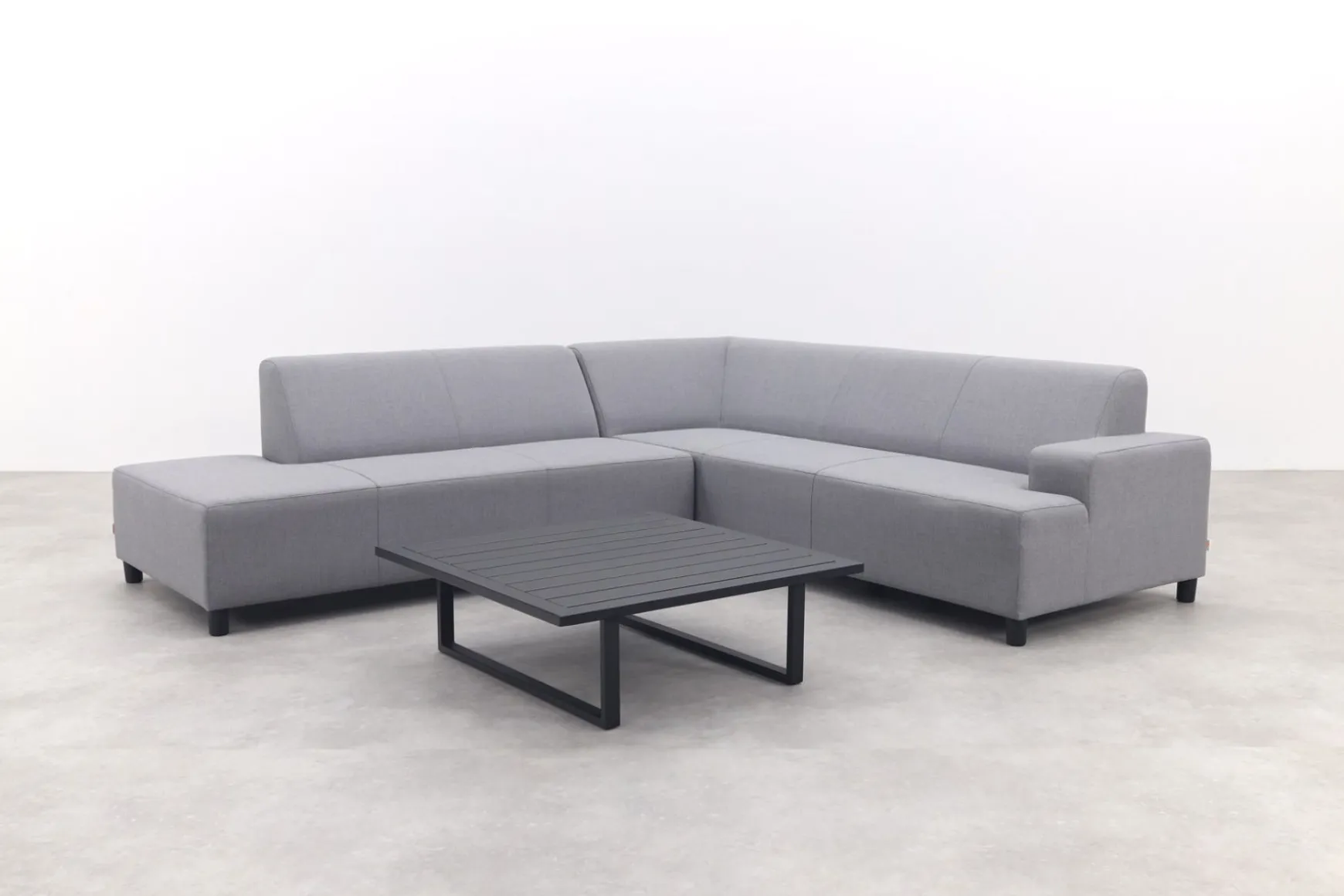 Malaga/Cuba - hoekbank loungeset chaise longue - Lichtgrijs