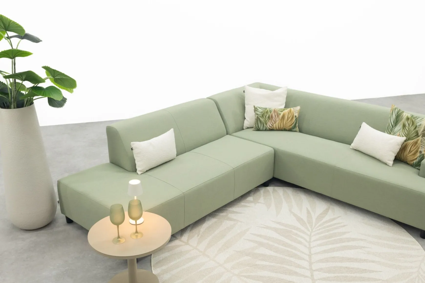 Malaga hoekbank loungeset chaise longue - green