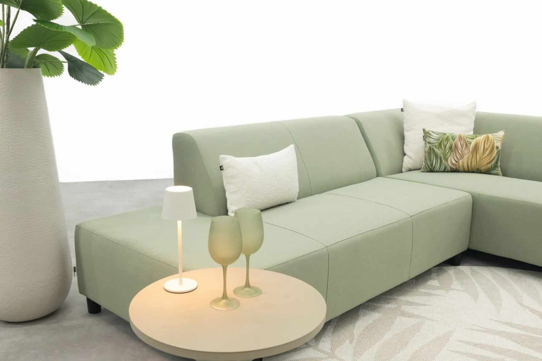 Malaga hoekbank loungeset chaise longue - green