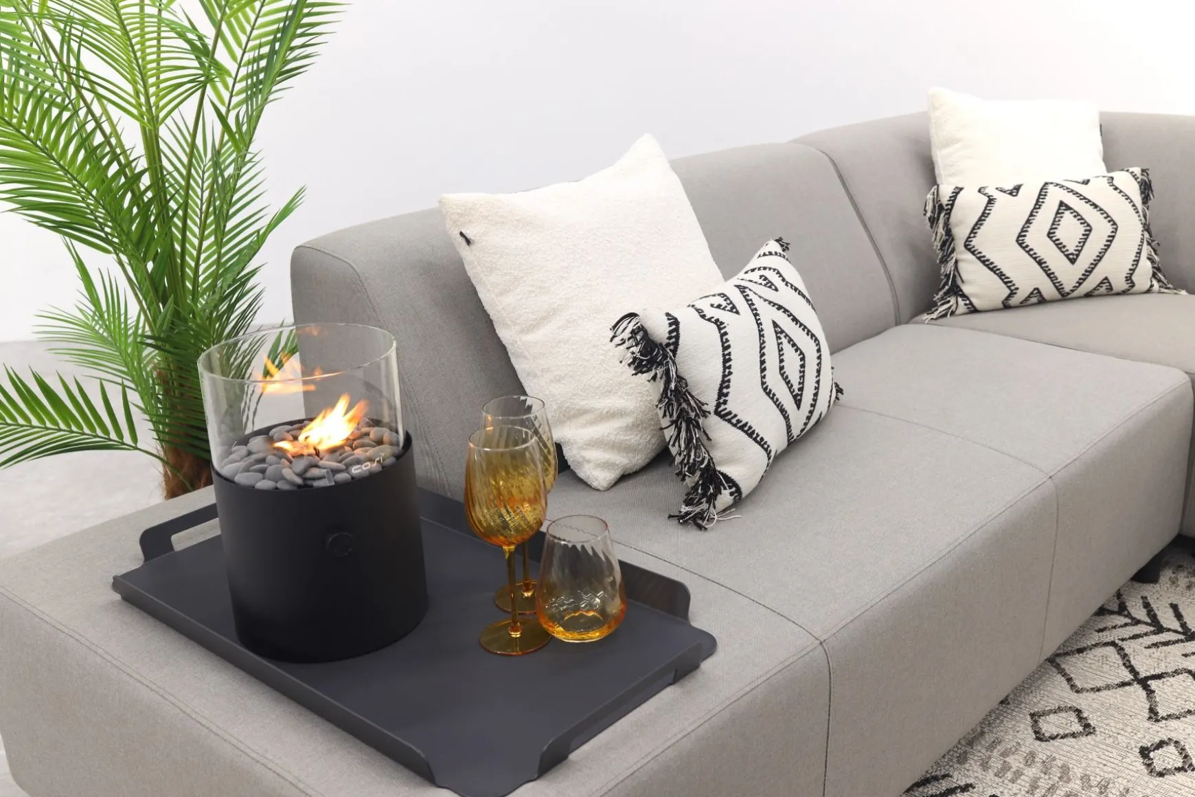 Malaga hoekbank loungeset chaise longue - Taupe
