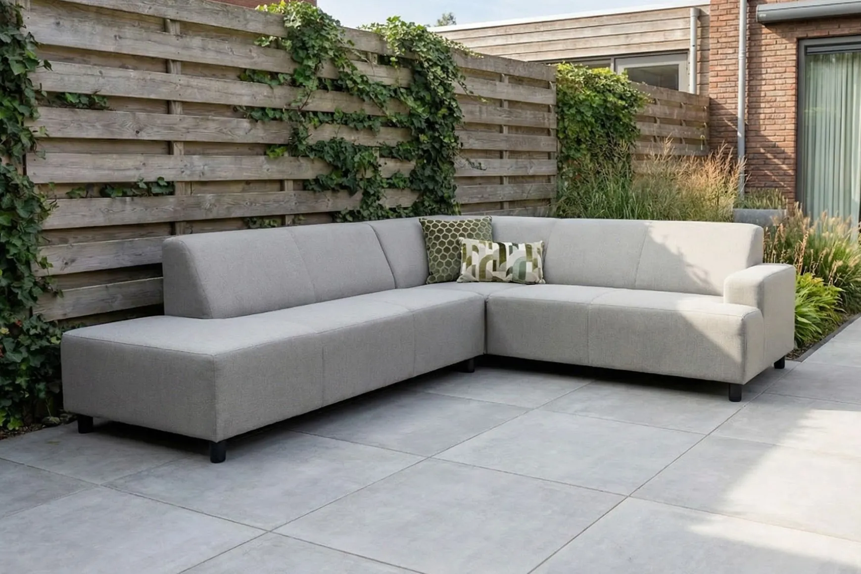 Malaga hoekbank loungeset chaise longue - Taupe