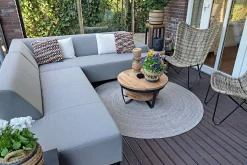 Malaga hoekbank loungeset chaise longue - Taupe
