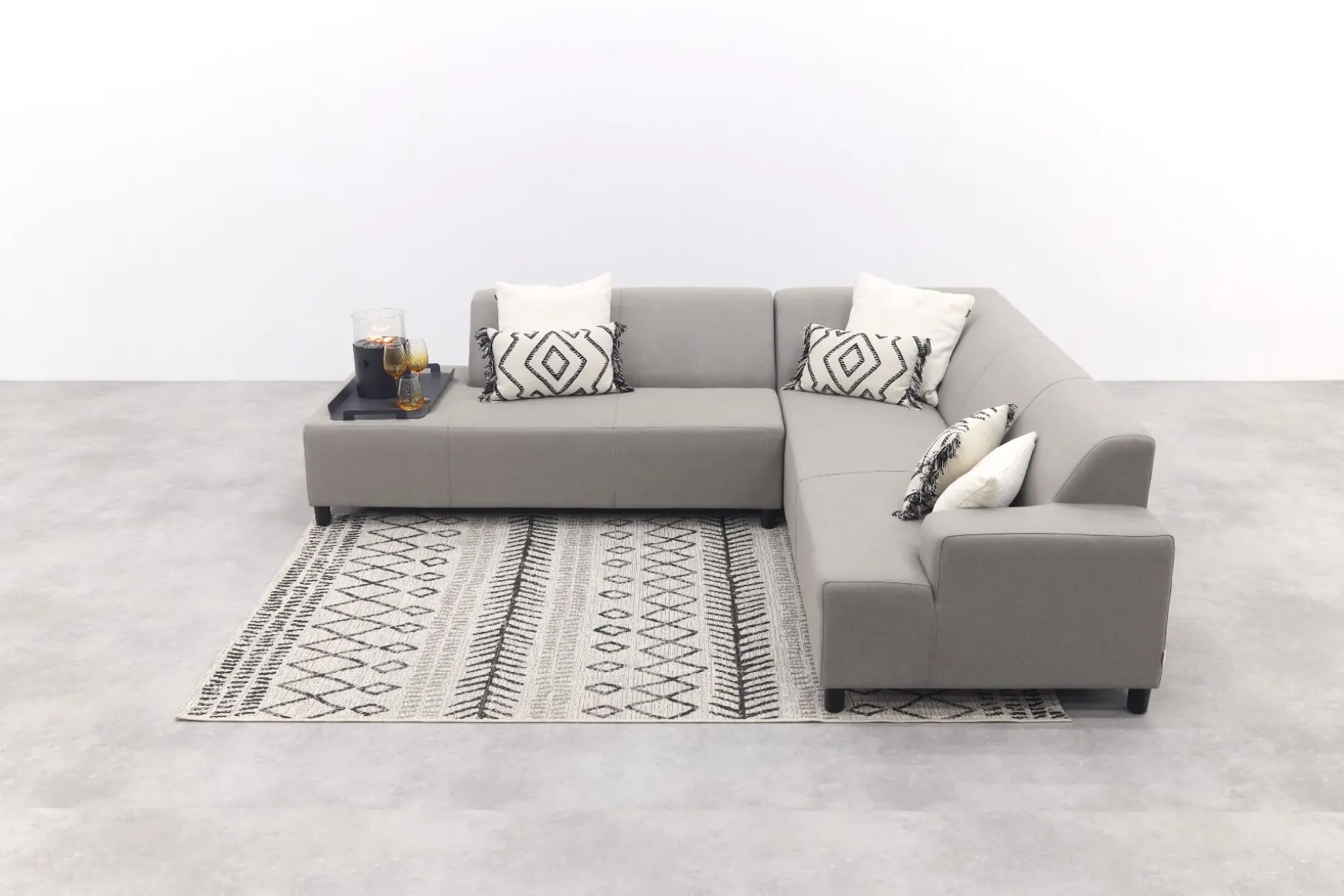 Malaga hoekbank loungeset chaise longue - Taupe