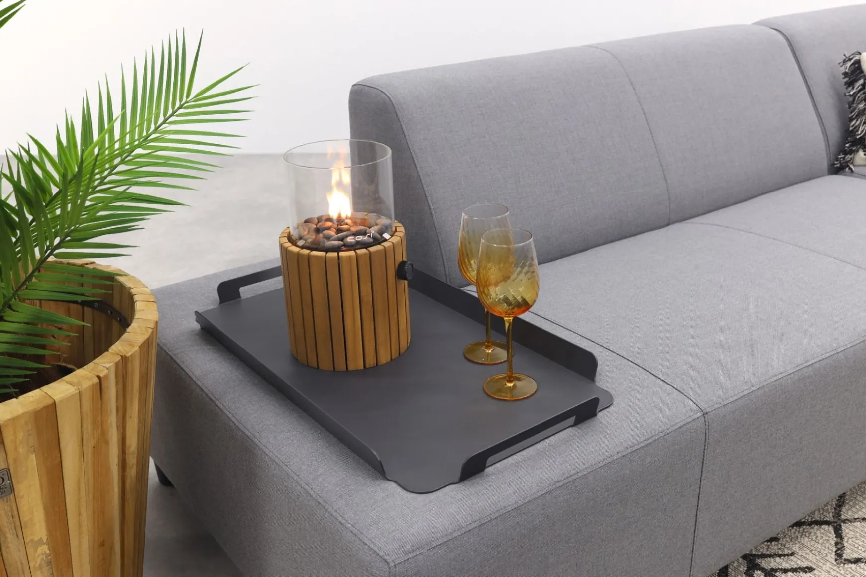 Malaga hoekbank loungeset chaise longue - Lichtgrijs