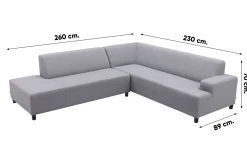 Malaga hoekbank loungeset chaise longue - Lichtgrijs