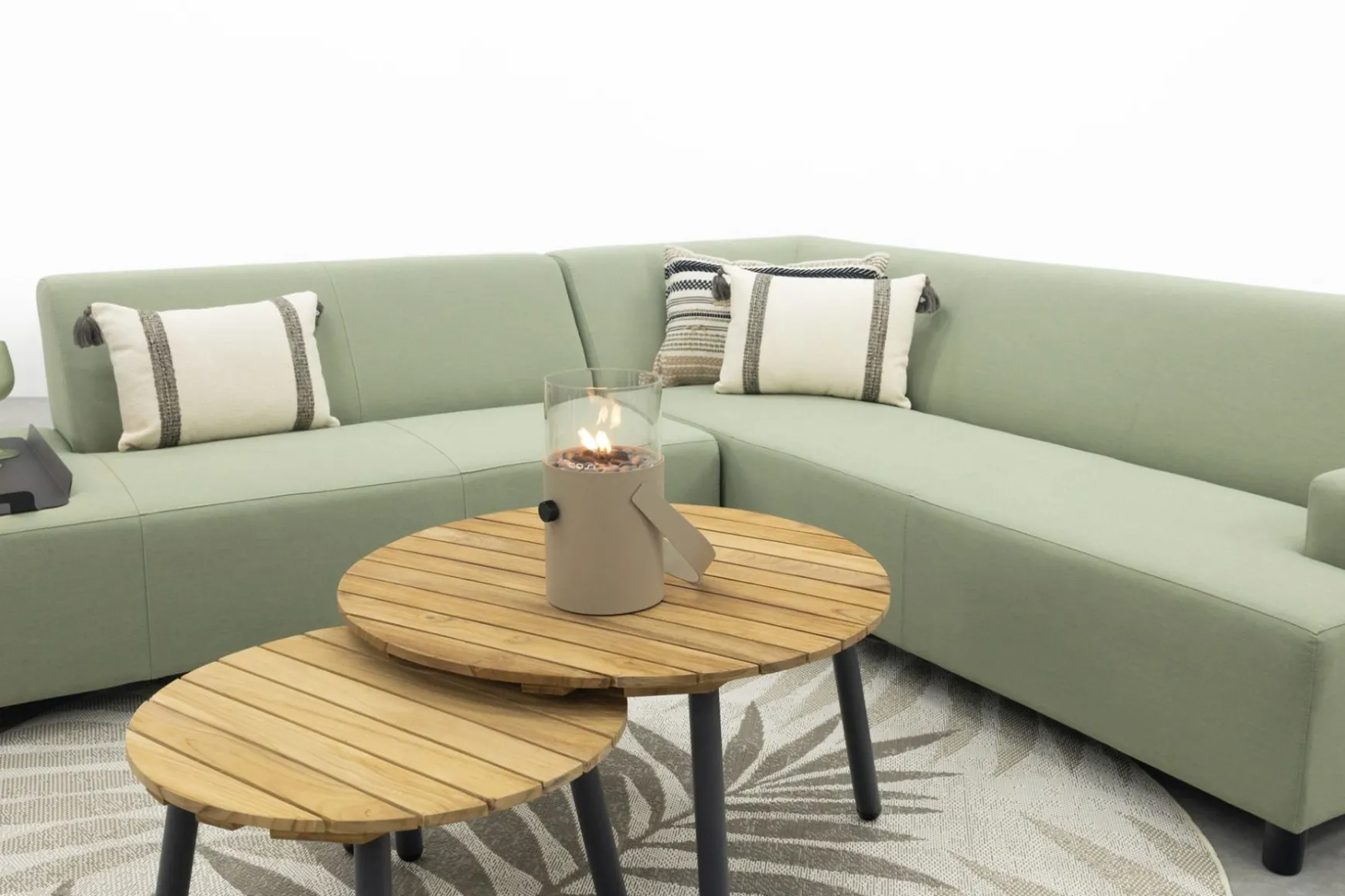 Malaga/Mindo - hoekbank loungeset chaise longue - green