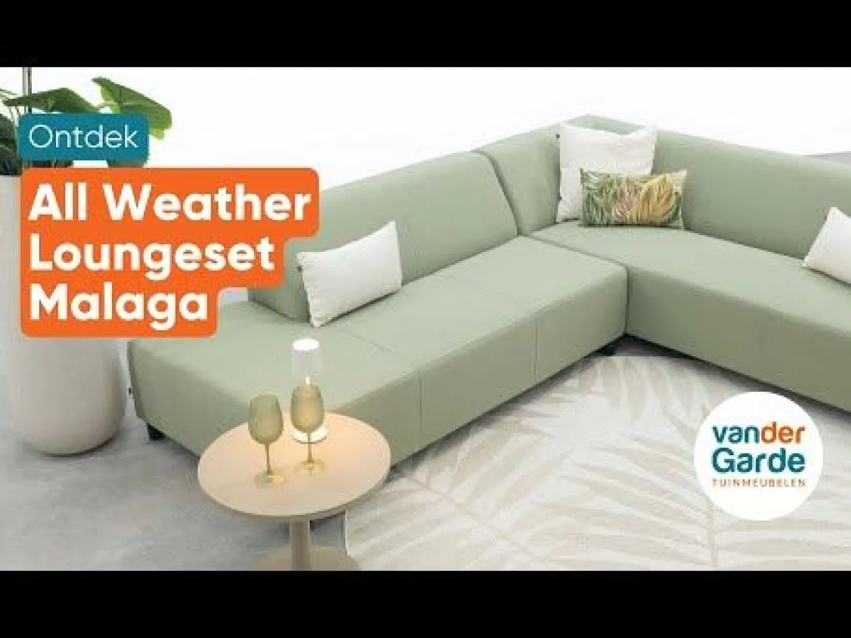 Malaga/Mindo - hoekbank loungeset chaise longue - green