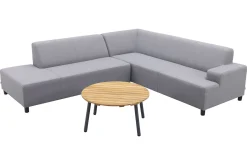 Malaga/Mindo - hoekbank loungeset chaise longue - lichtgrijs