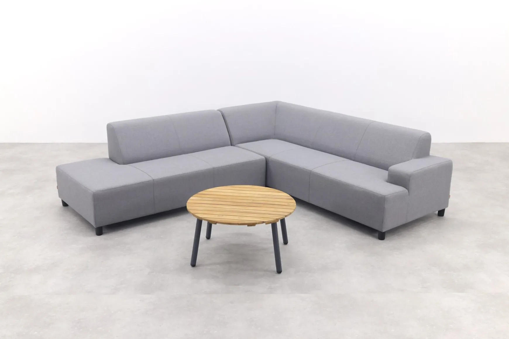 Malaga/Mindo - hoekbank loungeset chaise longue - lichtgrijs