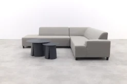 Malaga/Velora antraciet - hoekbank loungeset chaise longue - taupe