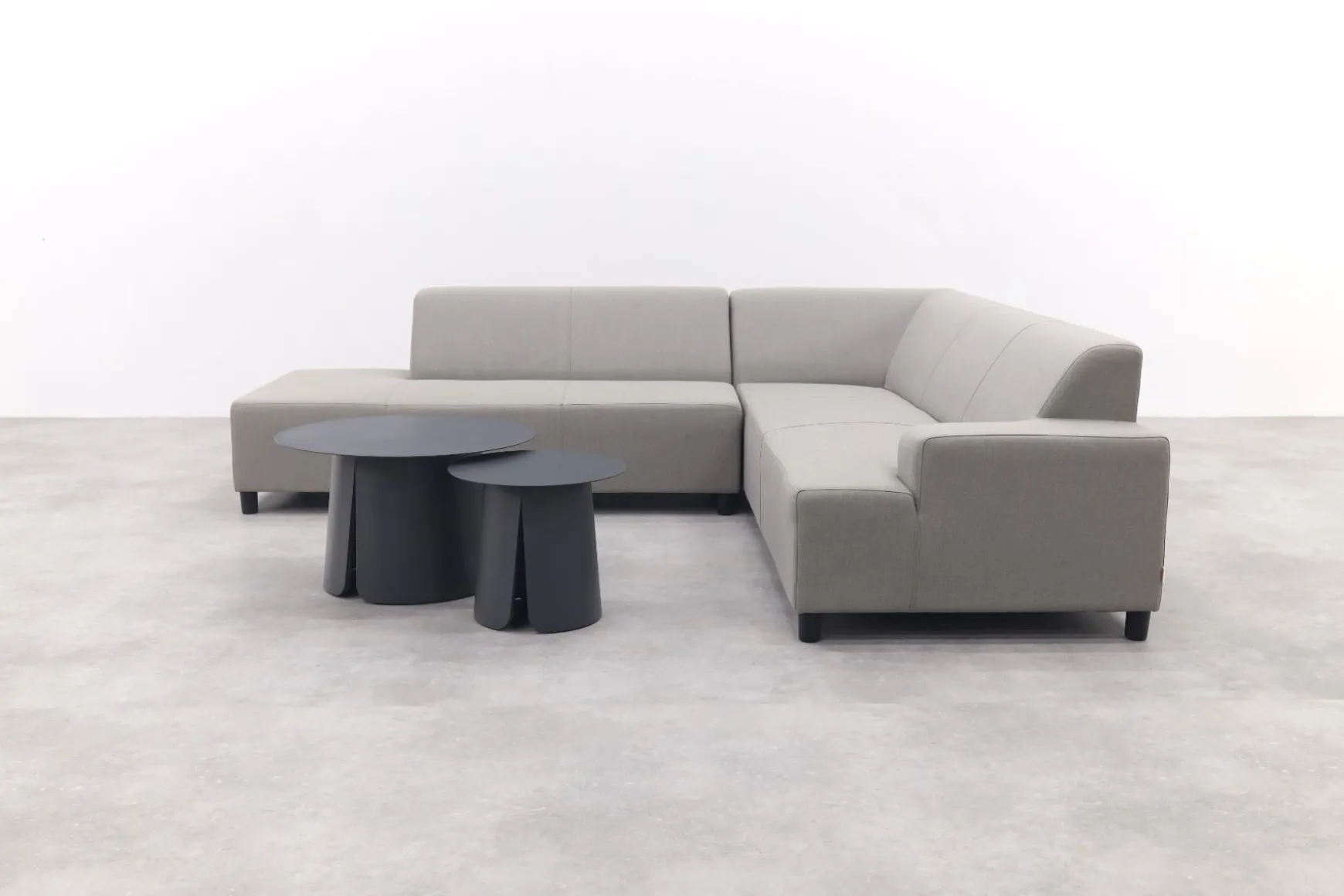 Malaga/Velora antraciet - hoekbank loungeset chaise longue - taupe