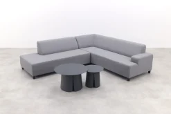 Malaga/Velora antraciet - hoekbank loungeset chaise longue - lichtgrijs