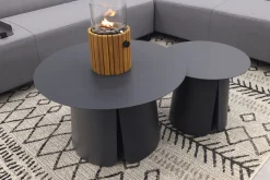 Malaga/Velora antraciet - hoekbank loungeset chaise longue - lichtgrijs
