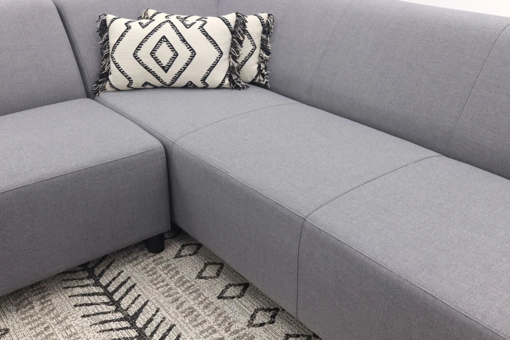 Malaga/Velora antraciet - hoekbank loungeset chaise longue - lichtgrijs