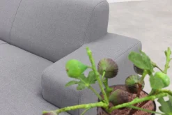 Malaga/Velora antraciet - hoekbank loungeset chaise longue - lichtgrijs
