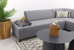 Malaga/Velora antraciet - hoekbank loungeset chaise longue - lichtgrijs
