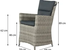 Mante wicker tuinstoel - Paloma grijs