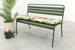 MaximaVida Max metalen tuinbank 127 cm. - Olijfgroen