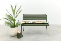 MaximaVida Max metalen tuinbank 127 cm. - Olijfgroen