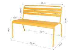 MaximaVida Max metalen tuinbank 127 cm. - Okergeel